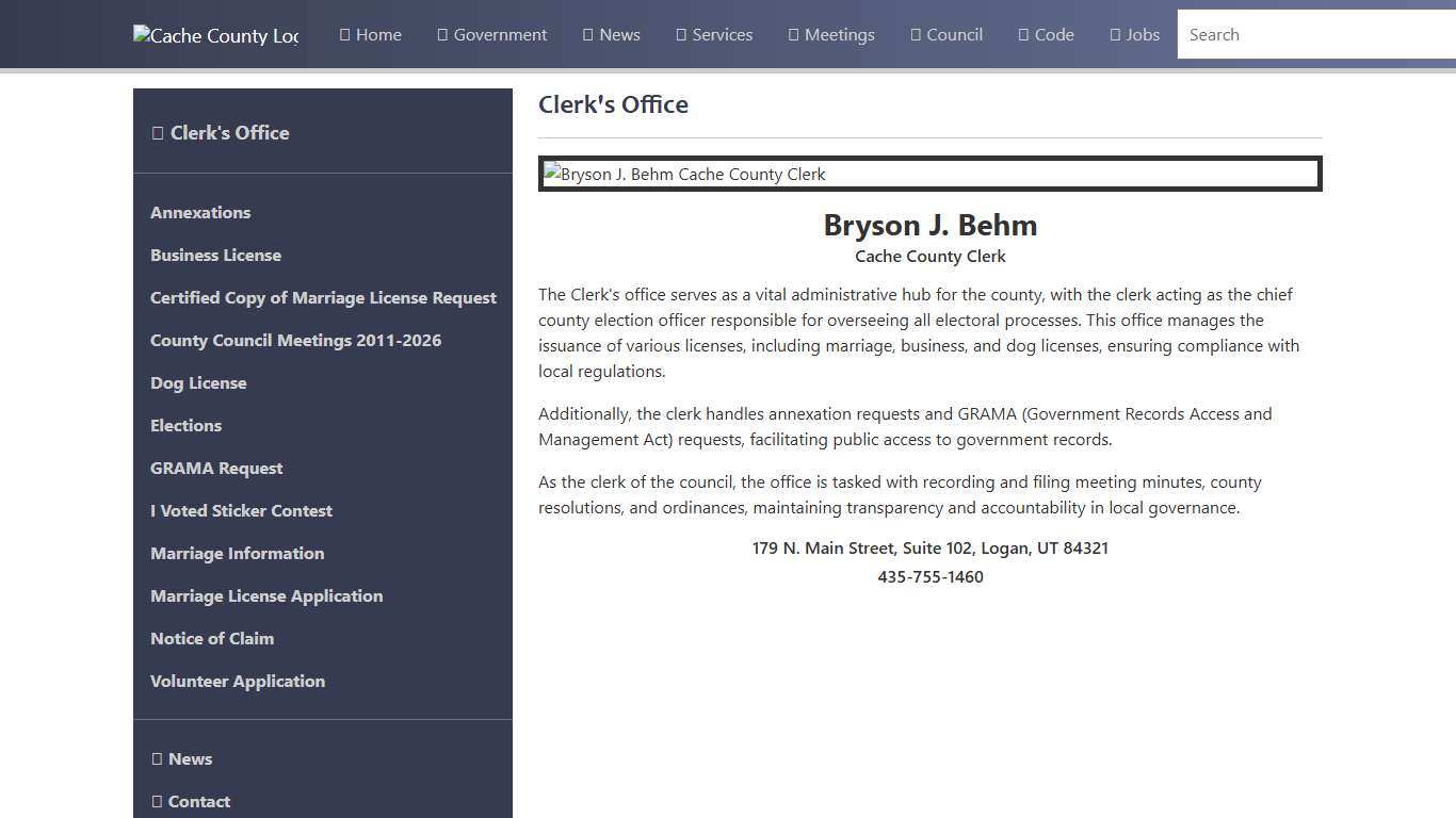 Official Site of Cache County, Utah - Clerk's Office