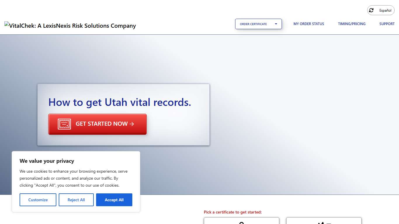 Utah (UT) Vital Records | State Certificates - VitalChek